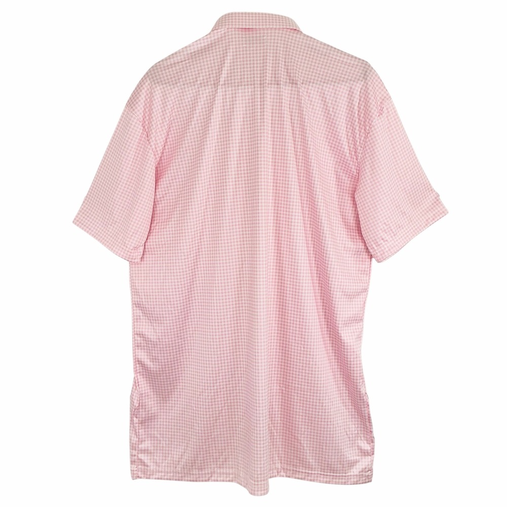 NEW Collars & Co. Men's XLT Pink‎ White Gingham Dress Collar Polo SS Shirt - Picture 2 of 7